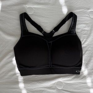 Champion Black Sports Bra with Logo